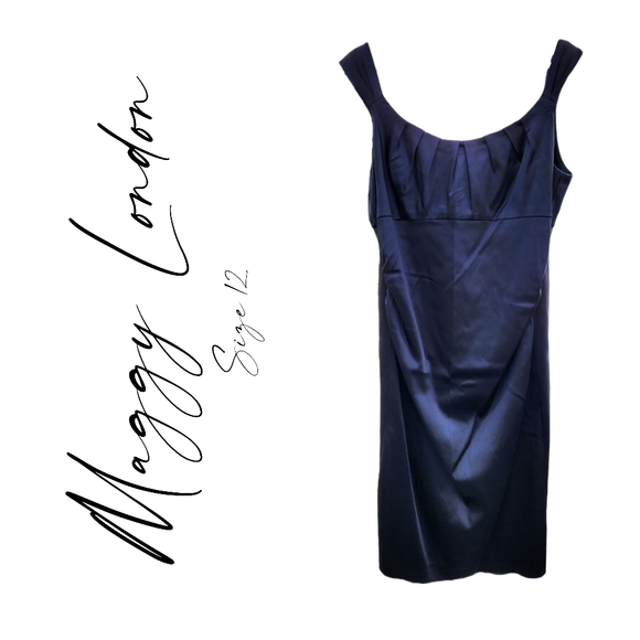 Navy Blue Silky Soft Dress - Picture 1 of 4